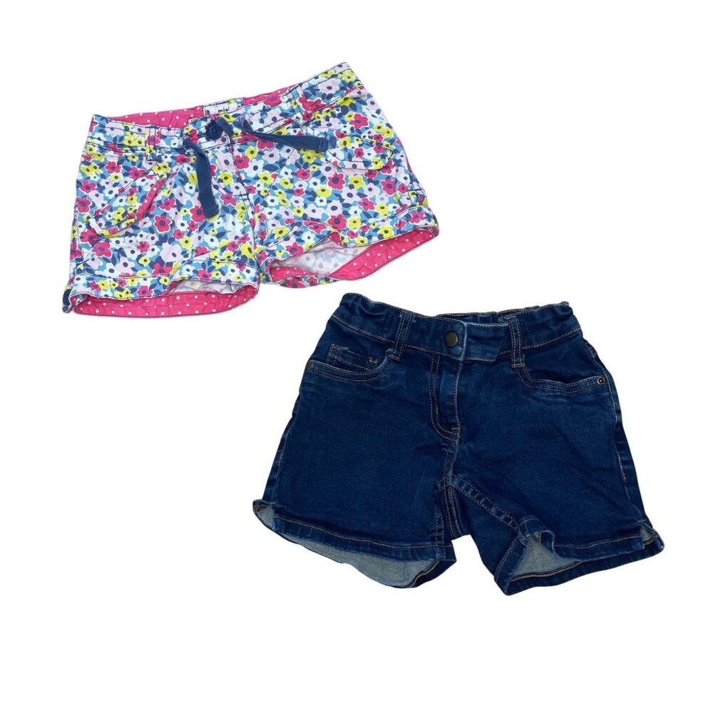 Mini Boden, Hanna‎ Andersson Shorts Bundle Lot of 2 Girls Size 6-7 Floral Denim